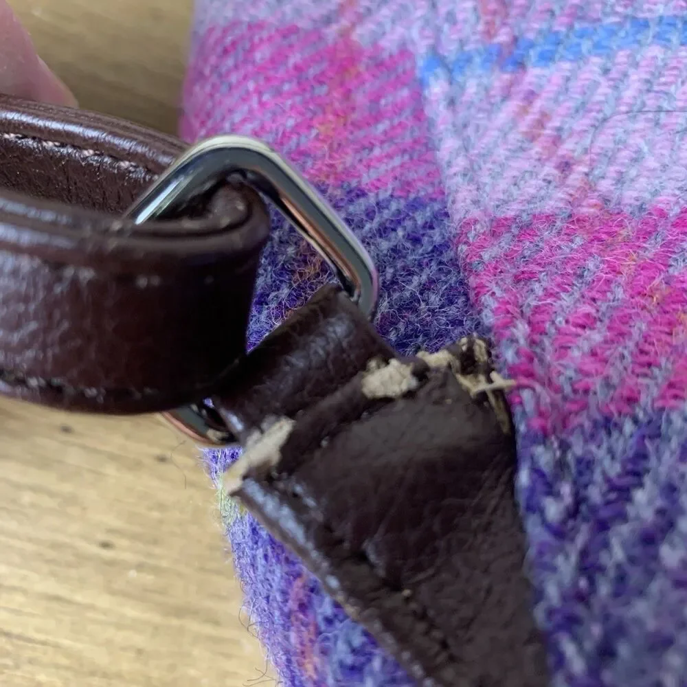 Harris Tweed Mini Backpack Glen Appin of Scotland Plaid Wool Adjustable READ